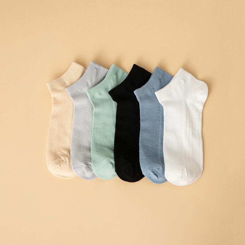 

6pairs Guys Solid Ankle Socks, Multicolor