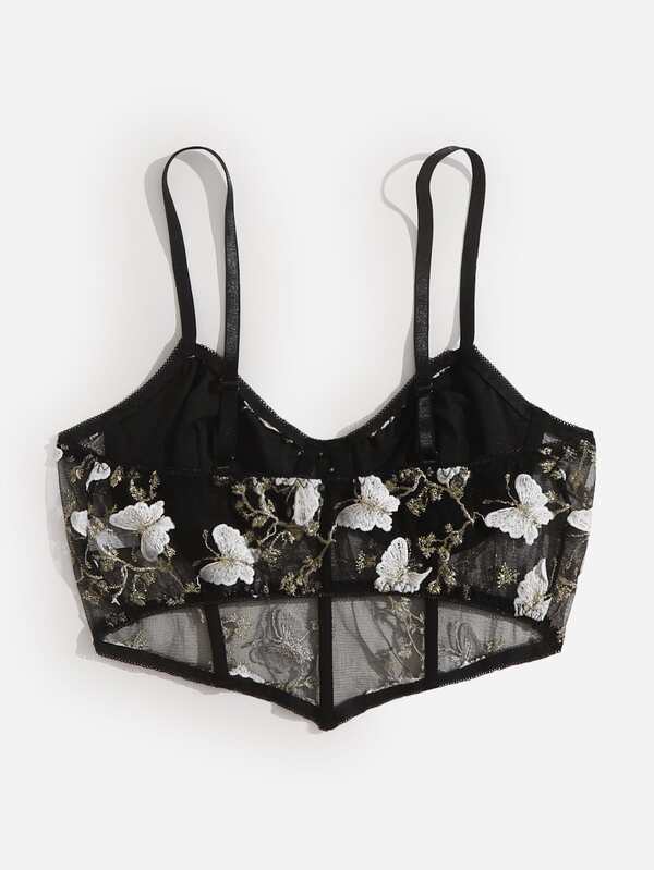 Is That The New Butterfly Embroidery Crop Cami ?? ROMWE USA