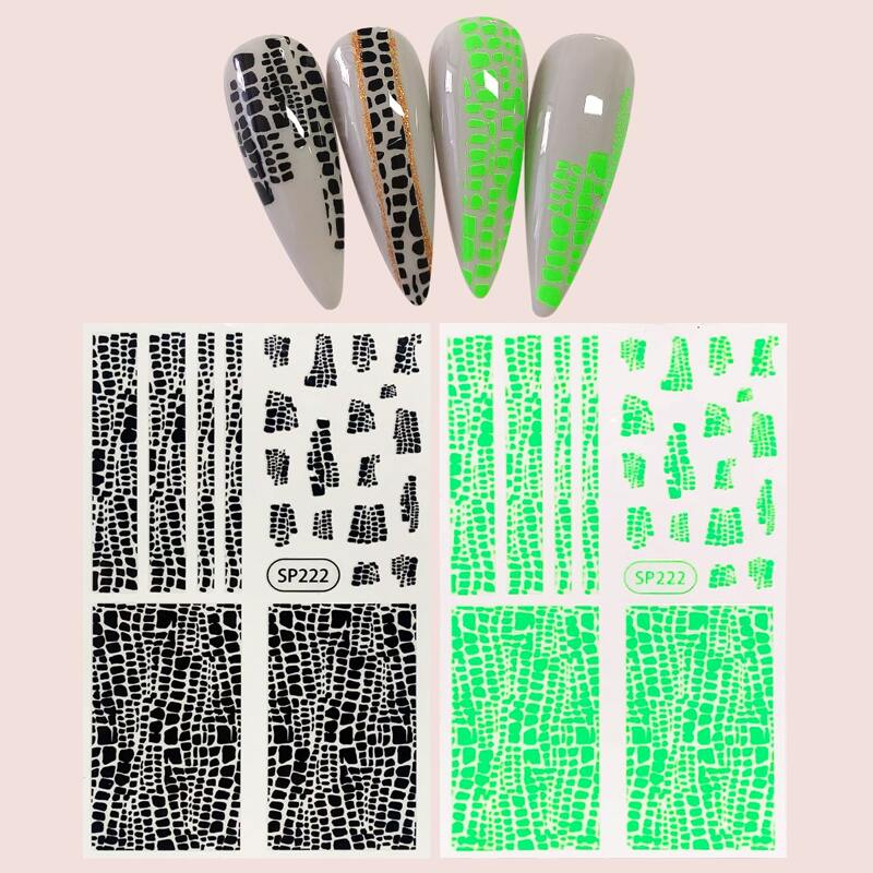 

2sheets Graphic Nail Art Sticker, Multicolor
