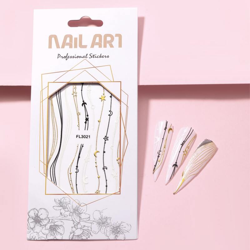 

1sheet Moon & Star Nail Art Sticker, Multicolor