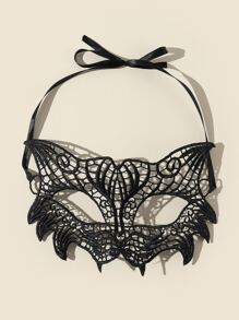 1入組化妝舞會蕾絲眼罩 - 黑色 - 查看 1