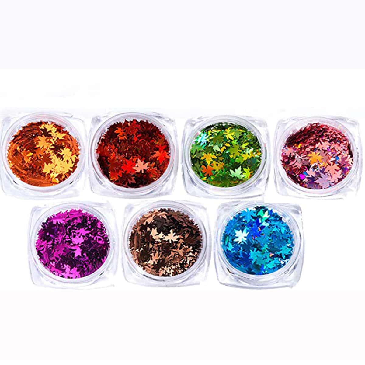 

6boxes Maple Leaf Nail Art Sticker, Blue