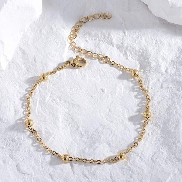 

Ball Decor Chain Bracelet, Gold