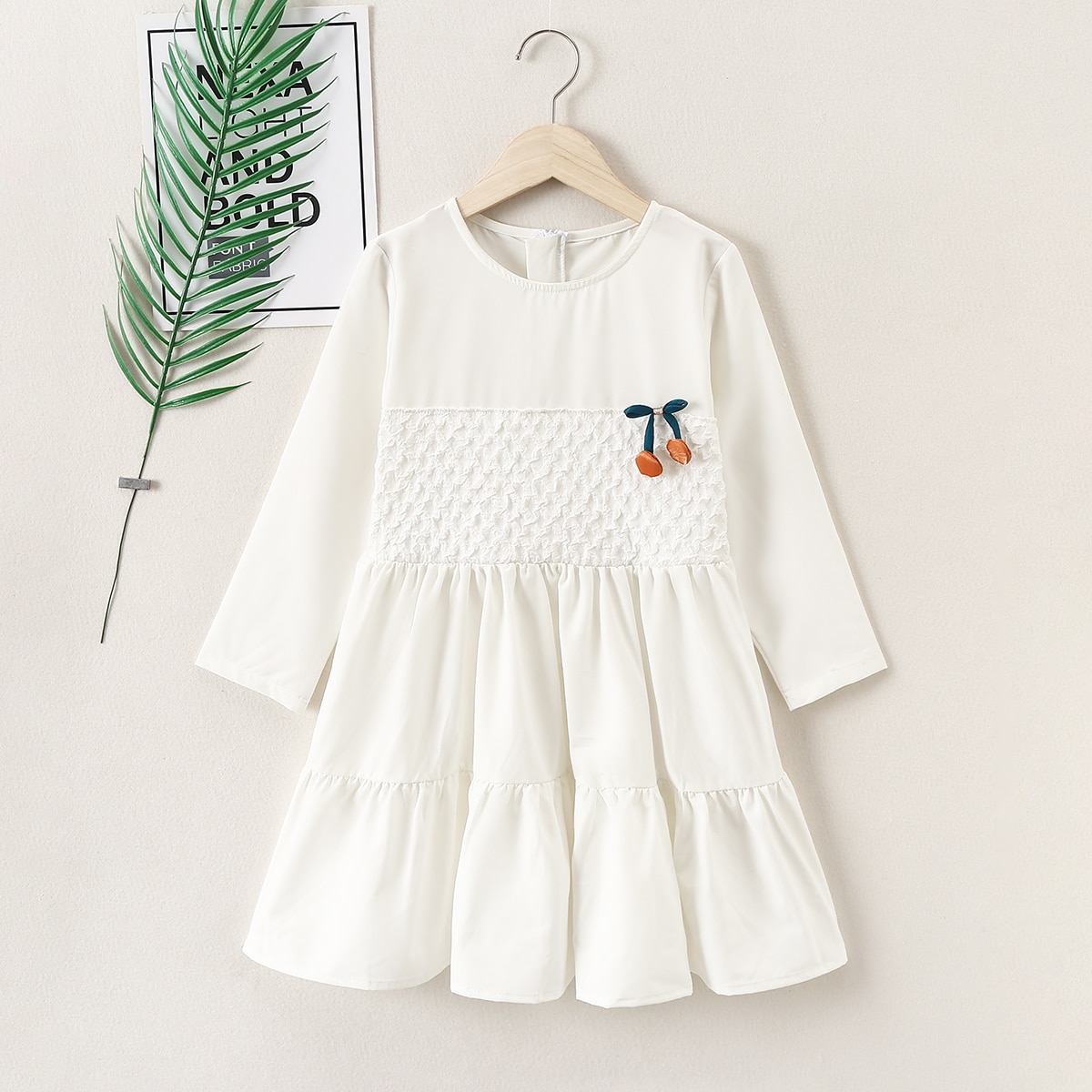 для девочек Платье вишня заплатка с оборками