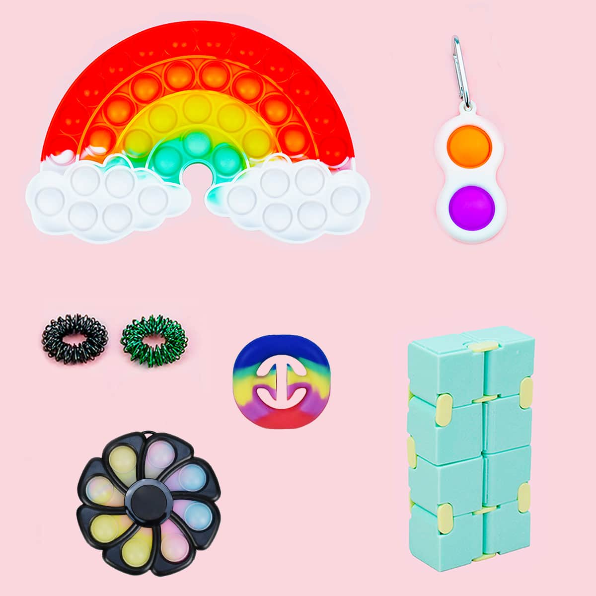 

7pcs Random Color Decompression Toy Set, Multicolor
