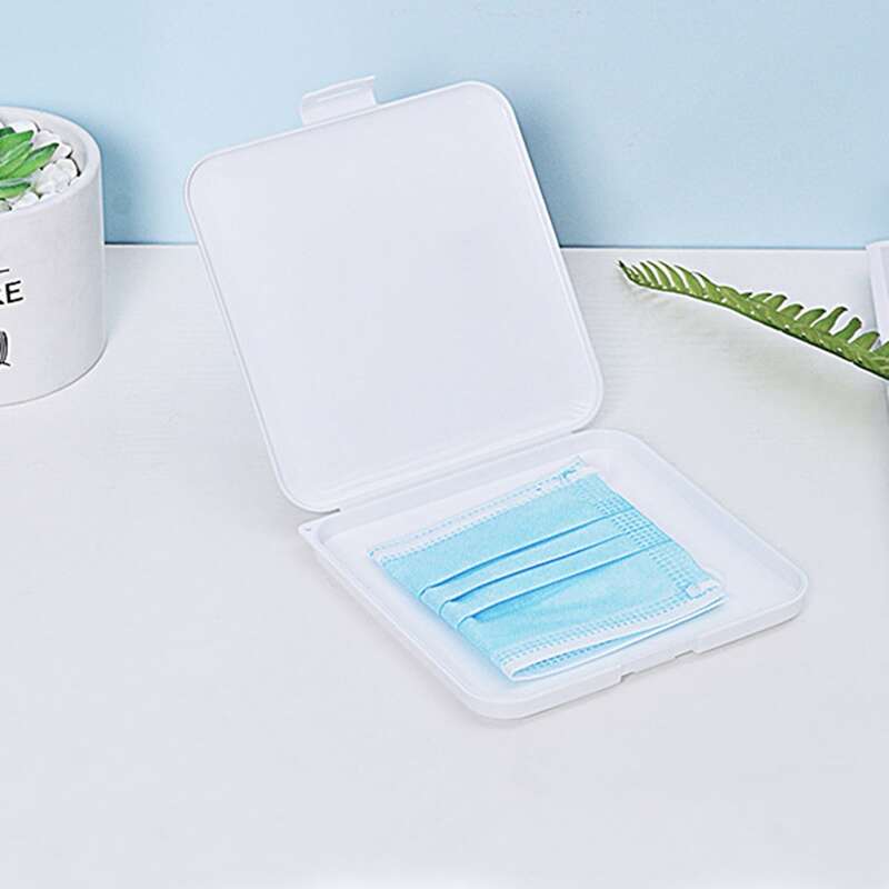 

1pc Portable Face Cover Storage Box, White