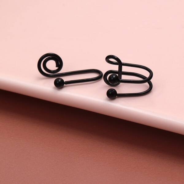 

2pcs Structured Nose Cuff, Black