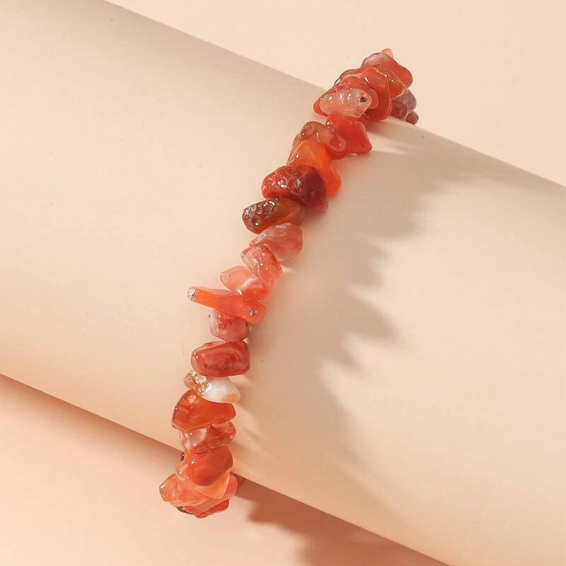 

Stone Beaded Decor Bracelet, Red