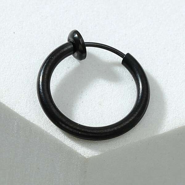 

Men Stainless Steel Hoop Earring, Black