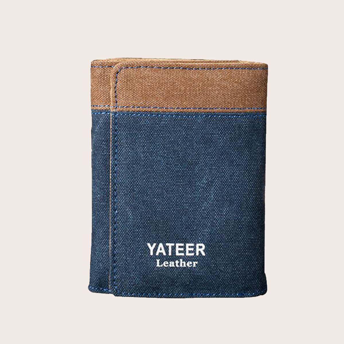 

Guys Colorblock Pattern Wallet, Blue