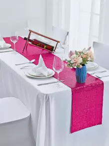 1 tấm khăn trải bàn lấp lánh, phù hợp cho nhiều dịp. - Màu Hồng Tươi - Xem 1