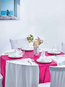 1 tấm khăn trải bàn lấp lánh, phù hợp cho nhiều dịp. - Màu Hồng Tươi - Xem 2