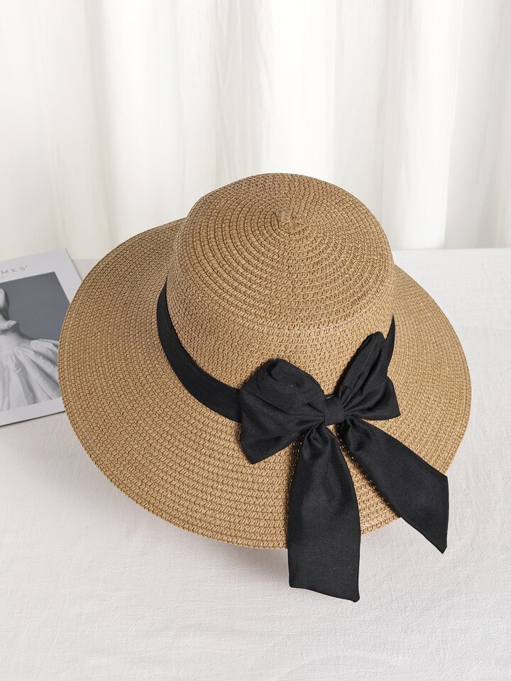 Our Bow Decor Straw Hat is such a vibe - ROMWE display picture 3