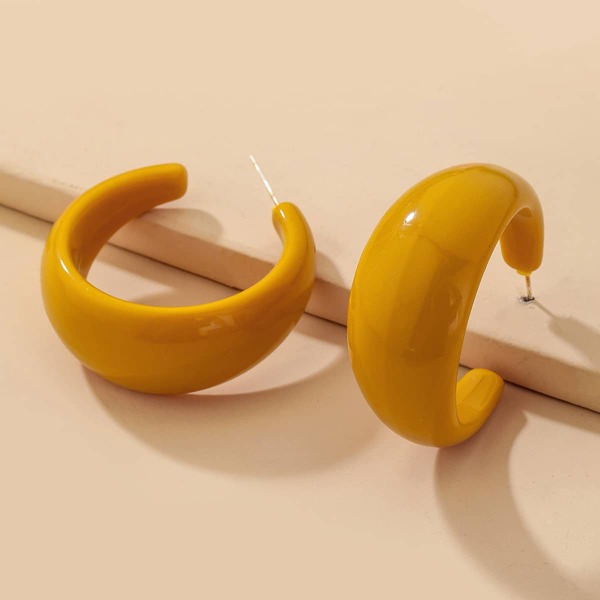 

Открытые серьги-кольца, Жёлтые