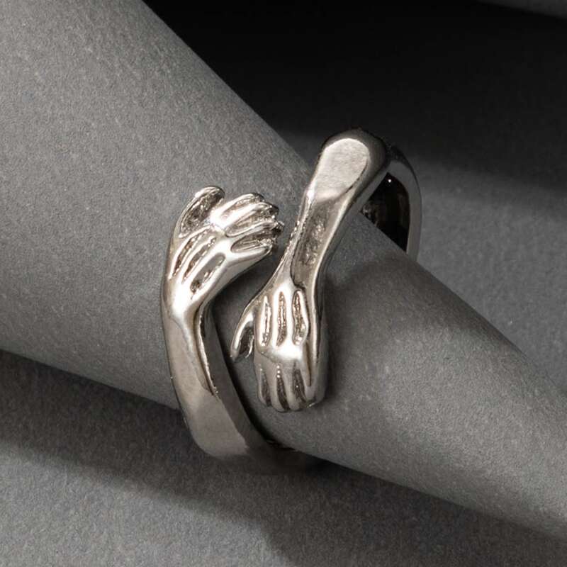 

Hand Design Cuff Ring, Silver