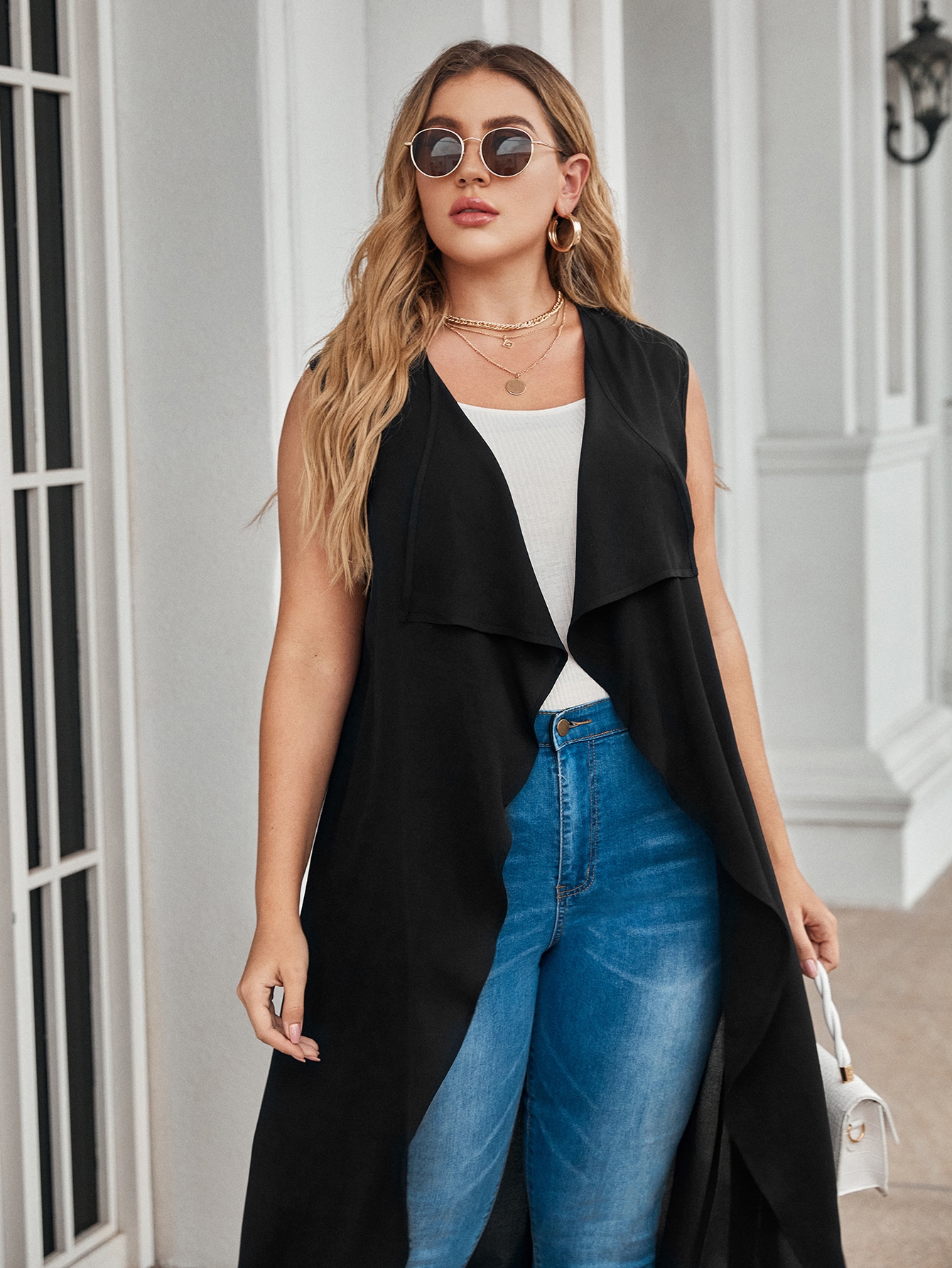 Waterfall vest coat