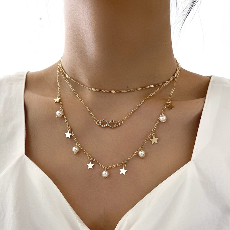 

Star Charm Layered Necklace, Gold