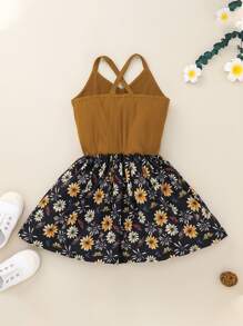 Đầm bé gái Nút Hội Chữ thập Hoa Boho - Nhiều màu - Xem 2