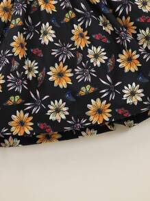 Đầm bé gái Nút Hội Chữ thập Hoa Boho - Nhiều màu - Xem 4