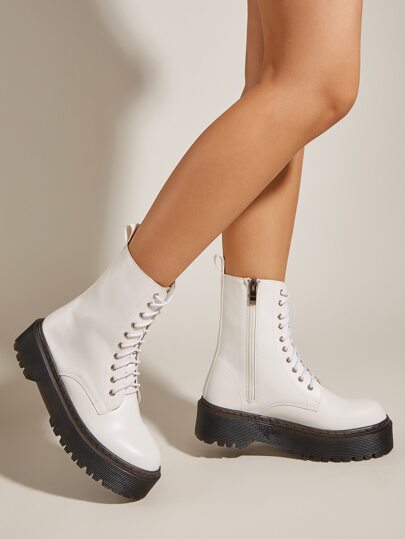 white ankle boots shein