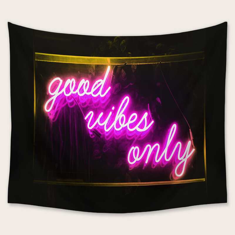 

1pc Letter Graphic Tapestry, Multicolor