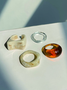 4 piezas aro grueso transparente - Marrón - Ver 2