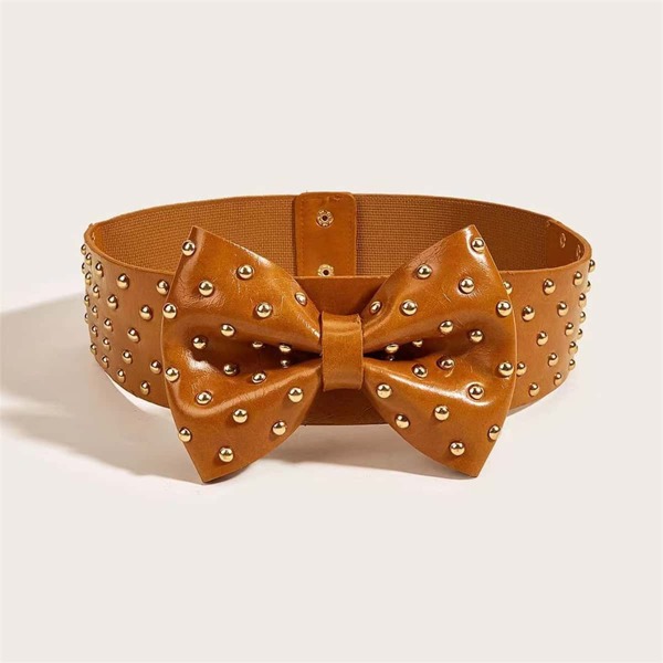 

Bow Knot Decor Belt, Camel