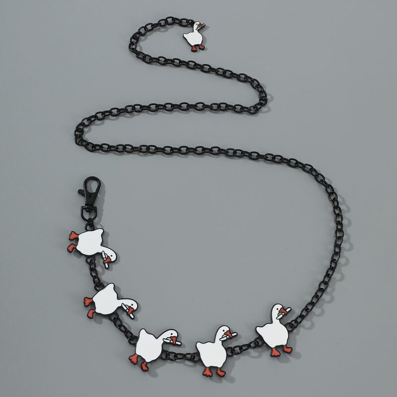 

Cartoon Duck Pant Chain, Black and white