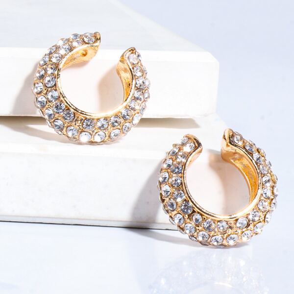 

Rhinestone Decor Ear Cuffs, Gold
