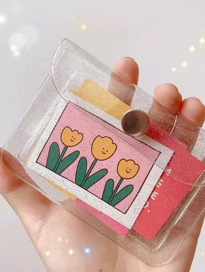 Clear Flap Slim Lightweight Portable Cash Card Card Coin Pocket For Birthday Gift Anniversary On Valentine Day Female Lady Girls Men Male For College Student Lightweight Portable Card Card White-Collar Workers For Male Holay For Anniversary For Birthday Gift Gift Bag Present School Stuff School Supplies Teacher Gifts Back To School Card Holder Wallet Business Card Holder Credit Card Holder Id Card Holder Women For Women Wallet Mini Wallet Purse Wallet Card Wallet