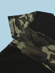 SHEIN Niños con estampado de camuflaje con estampado de letra Camiseta & Pantalones - Multicolor - Ver 3