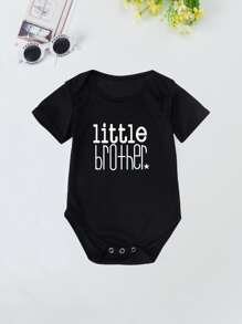 Bodysuits Em bé Lá thư - màu đen - Xem 1