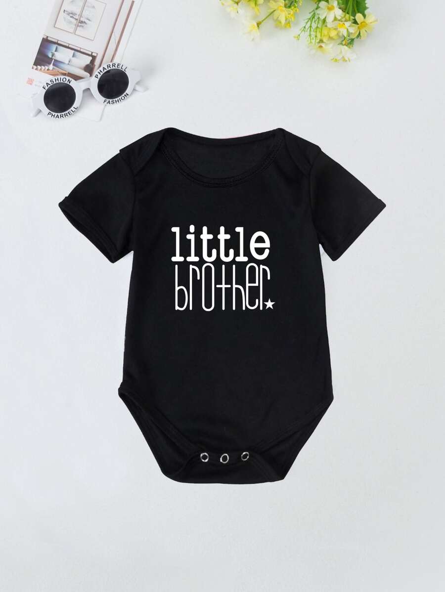 Bodysuits Em bé Lá thư - màu đen - Xem 1