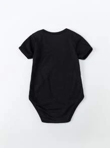 Bodysuits Em bé Lá thư - màu đen - Xem 2