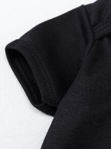 Bodysuits Em bé Lá thư - màu đen - Xem 3