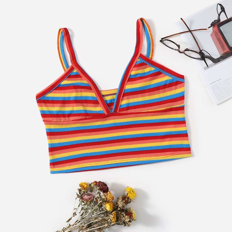 

Plus Rainbow Striped Sleep Cami Top, Multicolor