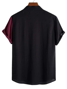 Manfinity Homme 男士雙色前排扣襯衫 - 彩色 - 查看 2