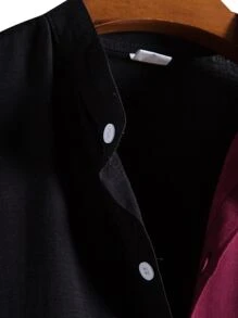 Manfinity Homme 男士雙色前排扣襯衫 - 彩色 - 查看 4