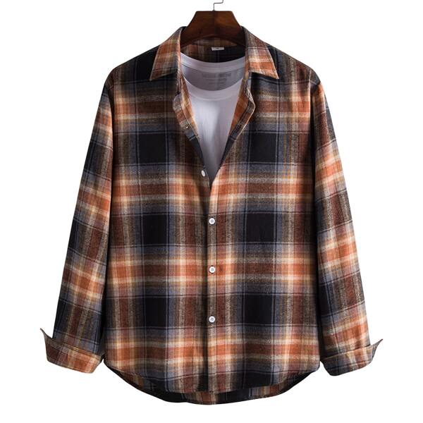 

Men Plaid Button Front Shirt, Multicolor