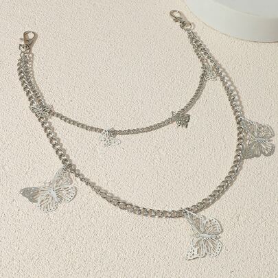 Butterfly Charm Layered Pant Chain