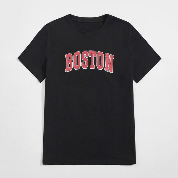 

Guys Letter Graphic Tee, Black