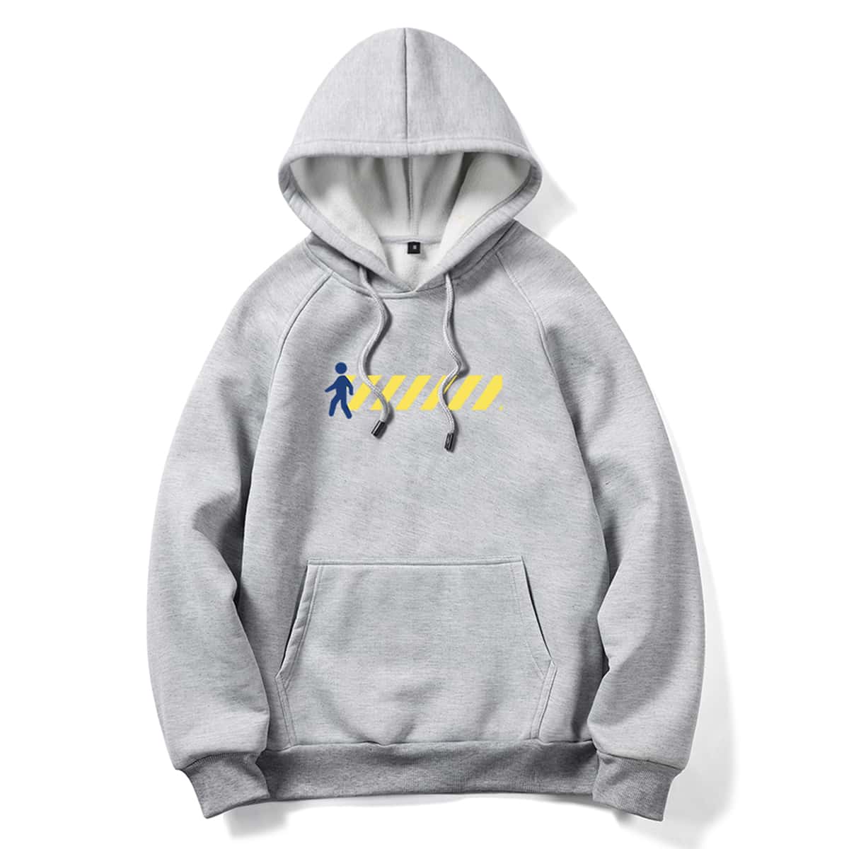 

Guys Graphic Drawstring Pocket Hoodie, Light grey