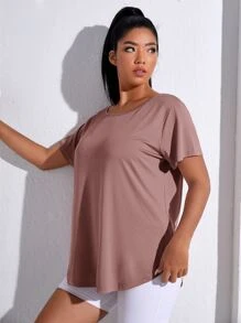 Easithlete 加大对比色网眼运动T恤女式健身房衬衫