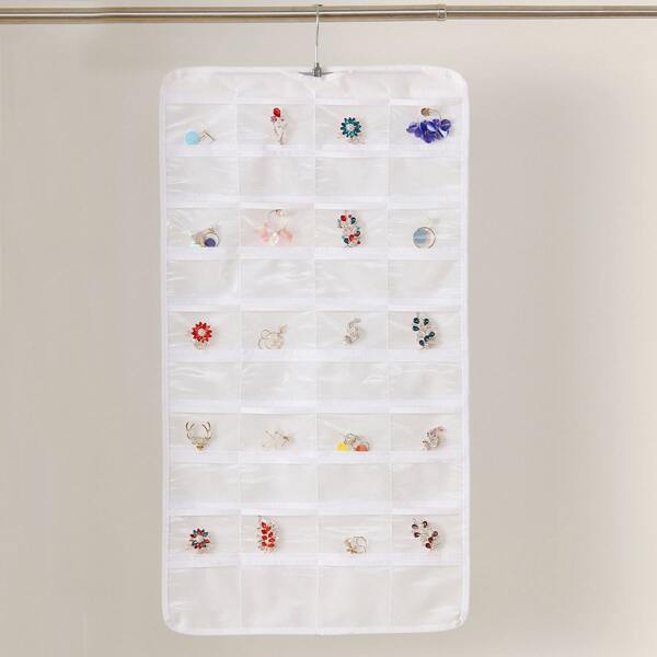 

1pc Double-sided Jewelry Storage Bag, White