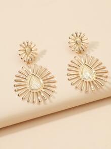 Bông tai hình học thả - Vàng - Xem 2