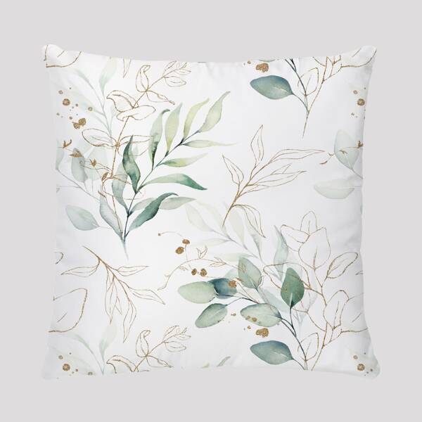 

Leaf Print Cushion Cover Without Filler, Multicolor