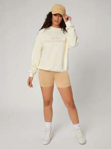 SHEIN EZwear Solid High Waist Biker Shorts - Apricot - View 5