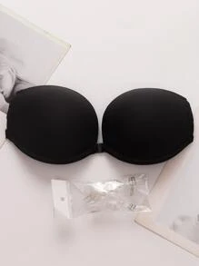 حمالة صدر داخلية بحزام شفاف - الأسود - مشاهدة 1