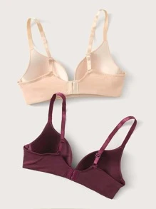 2 Paquetes de Conjunto de Sujetador Liso - Multicolor - Ver 2