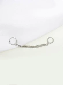 1 pieza Arete con diseño de cadena - Plateado - Ver 3